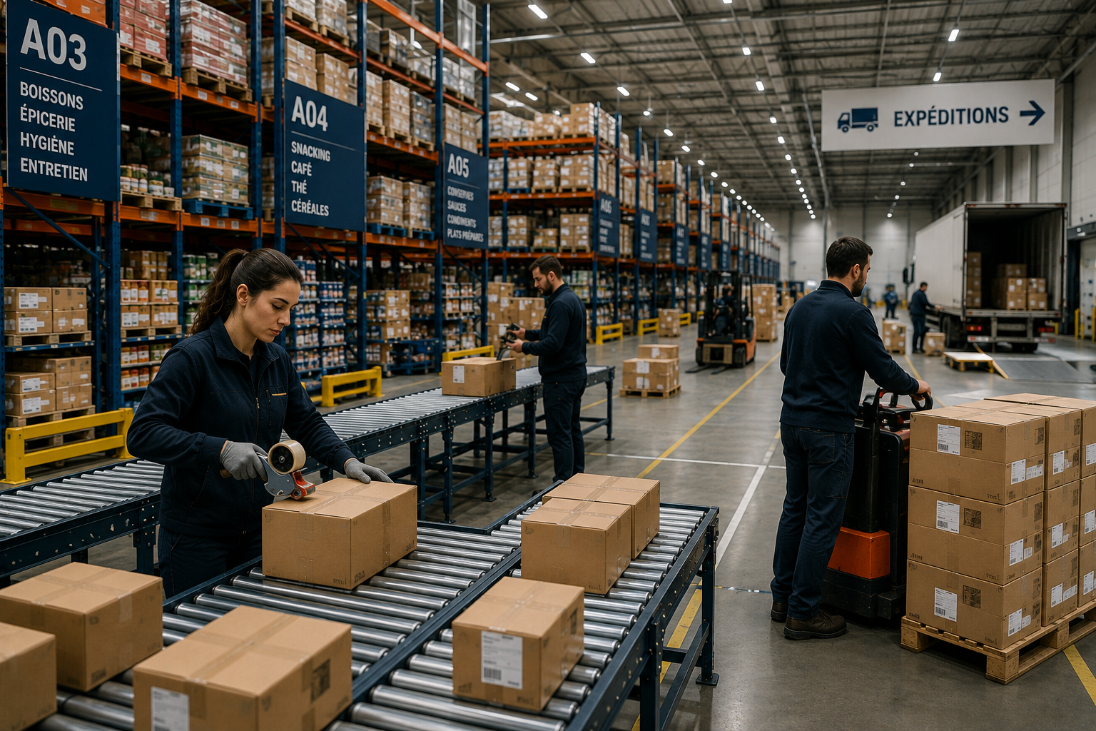 Préparation des commandes dans un entrepôt
